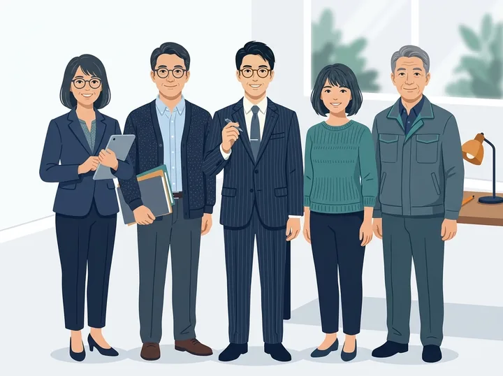 AI社員5名のイラスト（イメージ）