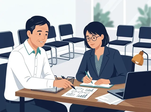 上司が新しく配属されたAI社員に仕事を教えているイラスト（イメージ）